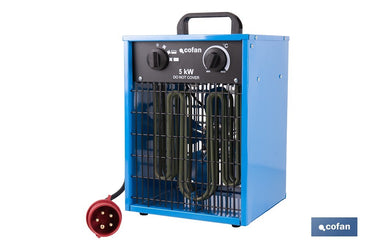 Cofan – Calefactor Industrial Trifásico 5000W | Enchufe 5 Pines | Protección IP24 | Termostato y Ventilador